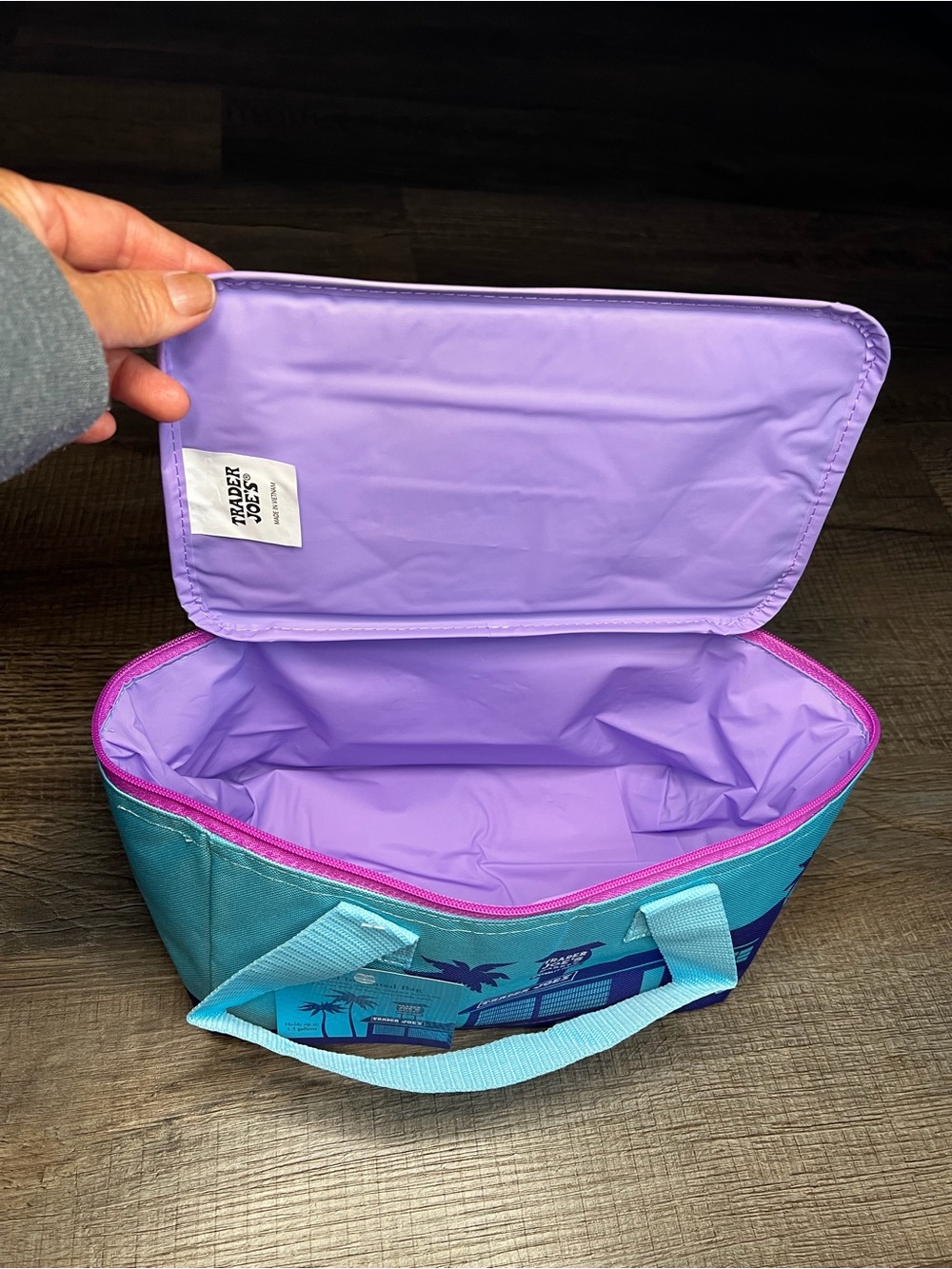 NWT Trader Joe’s Mini Insulated Tote / Cooler Bag Teal Blue (2026 Release) - Picture 2 of 6